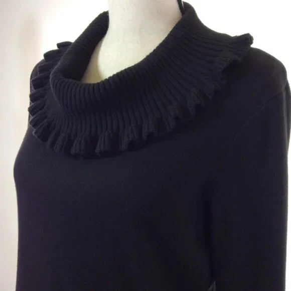 RAFAELLA Womens Top Size Medium Black Long Sleeve - Picture 12 of 12